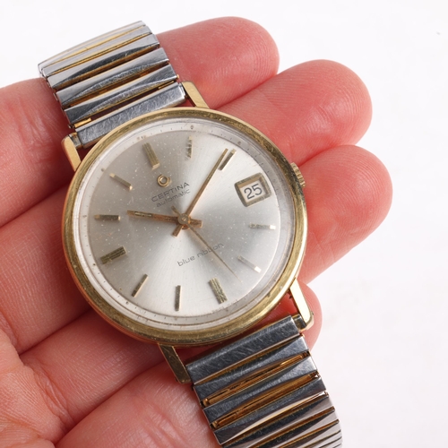 1018 - CERTINA - a Vintage gold plated stainless steel Blue Ribbon automatic calendar wristwatch, ref. 5806... 