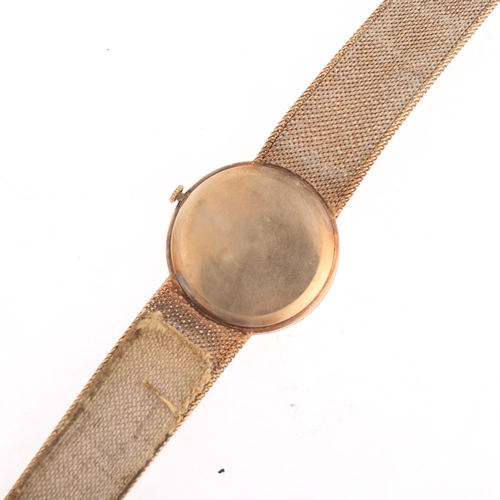 1021 - LONGINES - a Vintage 9ct gold mechanical bracelet watch, ref. 45808, circa 1960s, silvered dial with... 