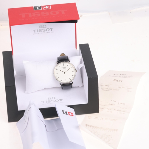 1026 - TISSOT - a stainless steel T-Classic quartz wristwatch, ref. T109610A, circa 2019, silvered dial wit... 