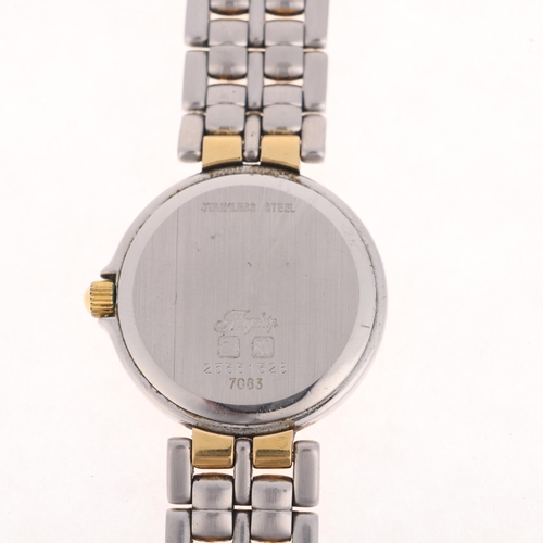 1035 - LONGINES - a lady's gold plated stainless steel Flagship quartz calendar bracelet watch, ref. 7063, ... 