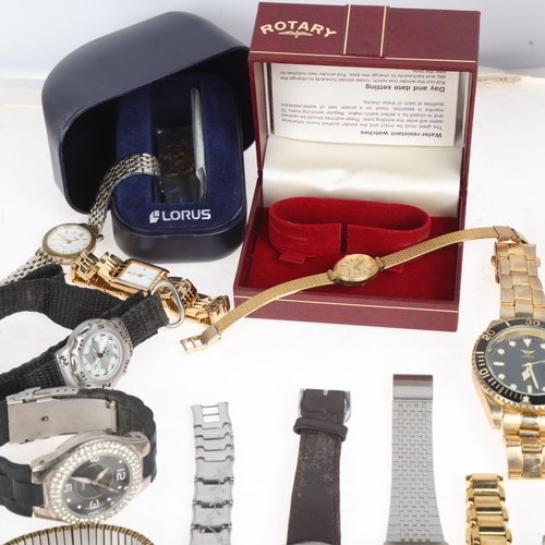 1047 - A large quantity of various wristwatches, including Michael Kors, Tissot, Rotary, etc