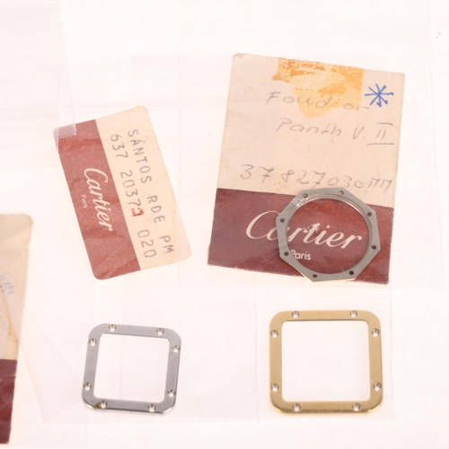 1049 - 6 Cartier bezels, including Santos and Panthere, largest 24.5mm x 24.5mm