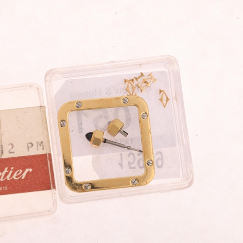 1051 - CARTIER - a group of parts for spares and repairs, including Panthere bezel with screws, 2 crowns, a... 