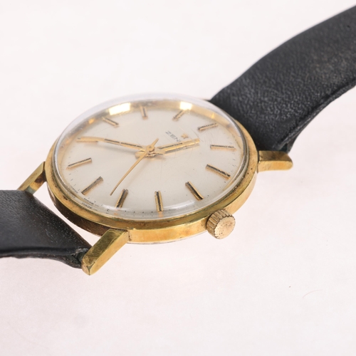 1059 - ZENITH - a Vintage gold plated stainless steel mechanical wristwatch, ref. 1296, circa 1970s, silver... 