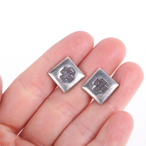 A pair of sterling silver Millennium cufflinks, 13.3mm, 12g