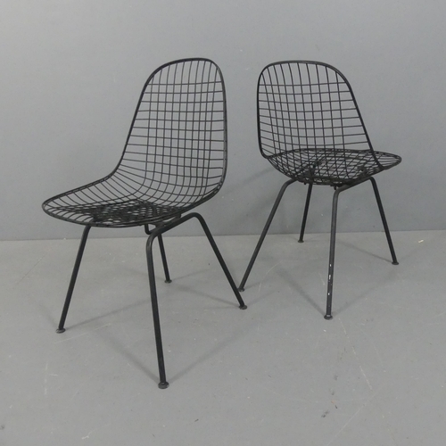 2058 - CHARLES AND RAY EAMES - A pair of black wire DKR chairs.