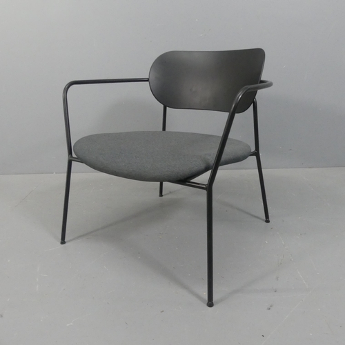 2060 - VERCO - A Klara KLA 1 lounge chair, with upholstered seat on tubular metal base and label under.... 