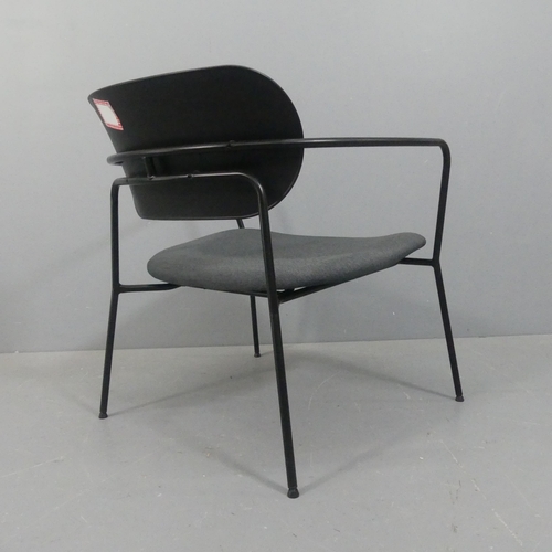 2060 - VERCO - A Klara KLA 1 lounge chair, with upholstered seat on tubular metal base and label under.... 