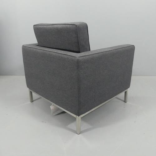 2248 - A Florence Knoll mid-century style lounge chair with wool upholstery.