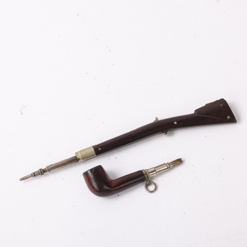 441 - An Antique 'Rifle' combination propelling pencil and a novelty 'Pipe' propelling pencil (2)