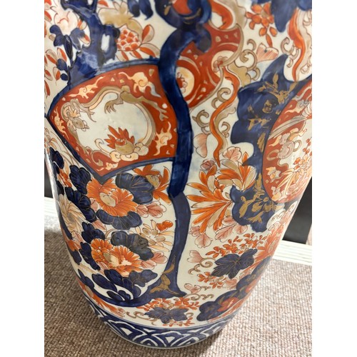 53 - A massive pair of Chinese Imari pattern porcelain vases, blue red and gilt on white ground, height 7... 