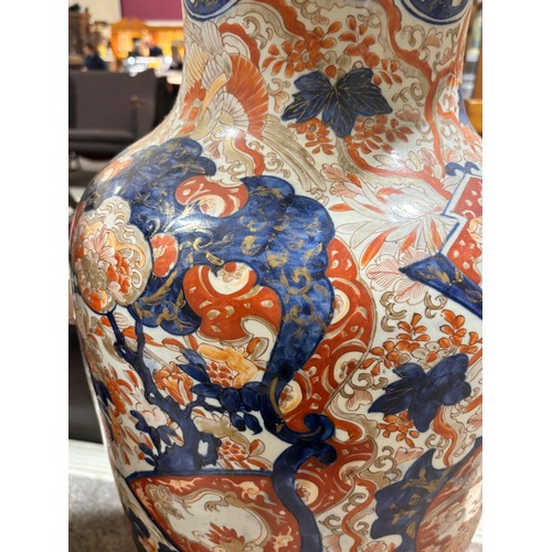 53 - A massive pair of Chinese Imari pattern porcelain vases, blue red and gilt on white ground, height 7... 