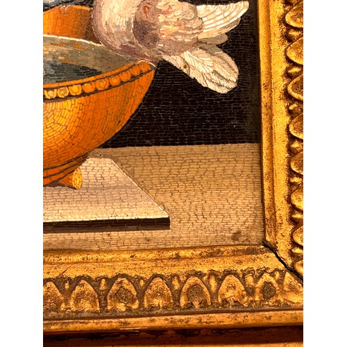 1 - A fine quality 19th century Italian micro-mosaic plaque, depicting Pliny's Doves, finely detailed, m... 