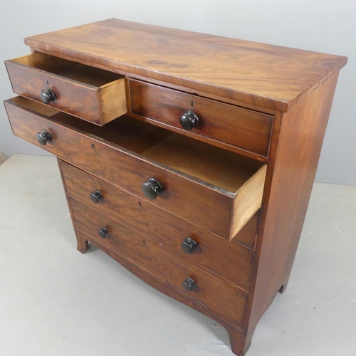 2301 - A Victorian mahogany chest of two short and four long drawers. Width 121cm, height 129cm, depth 55cm... 