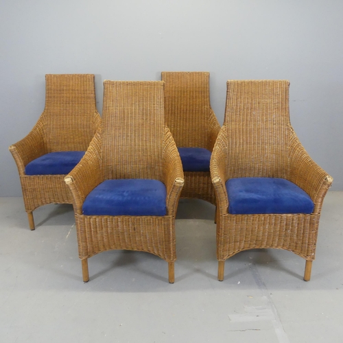 2358 - A set of four modern wicker conservatory chairs, labelled for Kudos.