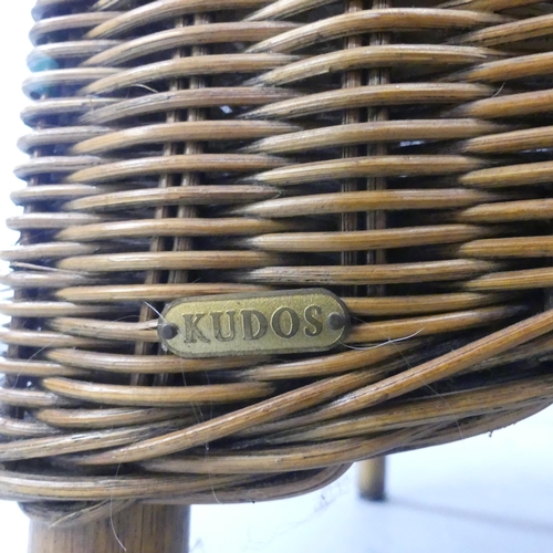 2358 - A set of four modern wicker conservatory chairs, labelled for Kudos.