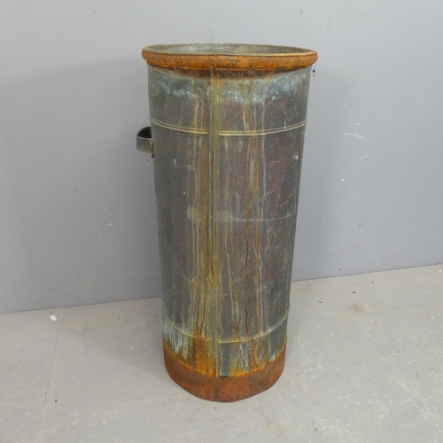 2460 - A vintage copper planter, diameter 32cm, height 71cm.