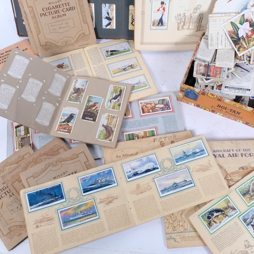 119 - Various Vintage cigarette and tea cards, albums and loose, including military, ornithological, Roman... 