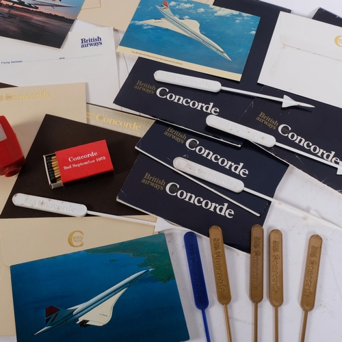 121 - CONCORDE INTEREST. A collection of items relating to British Airways Concorde, including writing pap... 