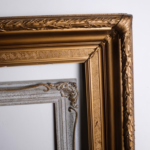 208 - A large Victorian giltwood and gesso picture frame, overall width 112cm, height 162cm, rebate approx... 