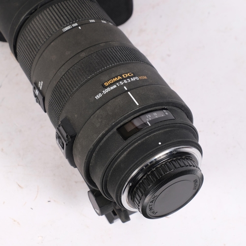 209 - A Sigma DG 150-500mm 1:5-6.3 APO HSM lens, with carry case