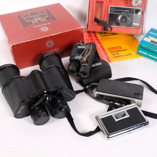 210 - A Kodak Instamatic 56-X camera and flash, boxed with outer sleeve, a Hanimex pocket camera 100 (no f... 