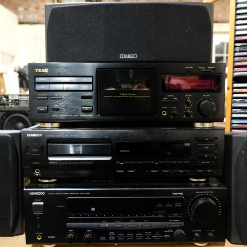 243 - An unmatched separate stacking stereo part system, to include a Kenwood audio video stereo receiver,... 