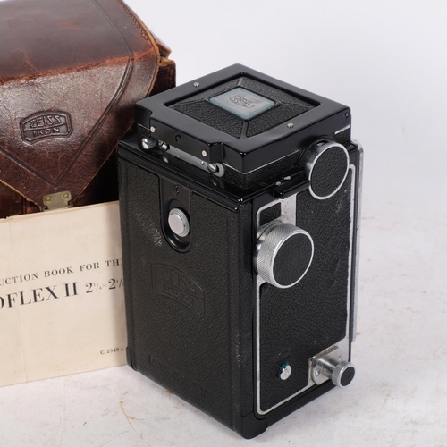 248 - A Vintage Zeiss Ikon Ikoflex II, serial no. B12540, in original leather carry case and instructions