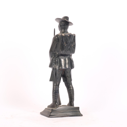 25 - A hollow cast-bronze figure, study of a Gurkha, H31cm