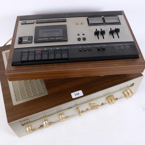 259 - A Yamaha Natural Sound stereo receiver CR-620, and a Dual C-919 stereo cassette deck