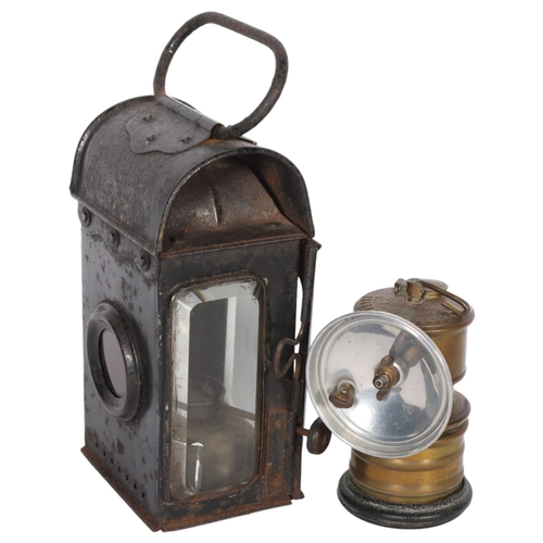 280 - A small Premier Lamp & Engineering Company Ltd miner's lamp, and a Light of London Patent no. 178544... 