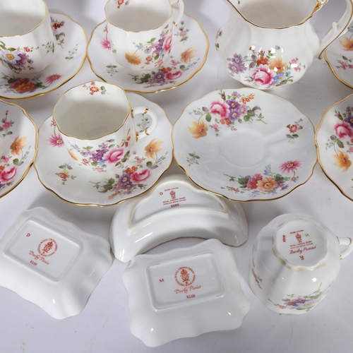 282 - A Royal Crown Derby porcelain 'Derby Posies' coffee set for 7 people, including coffee cans, saucers... 