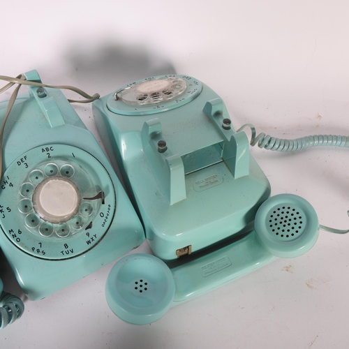 288 - 2 Vintage robin's egg blue dial telephones, 1 example by Western Electric (2)