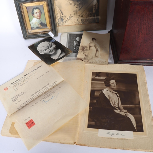 290 - OPERA INTEREST - a plaster bust, original photographs and ephemera relating to Rodolfa Lhombino (act... 