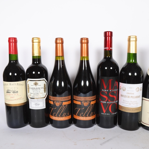 321 - 12  bottles of red wine, including Chateau Moulin De Pillardot, 1997 Chateau Haut Redon Bordeaux, et... 