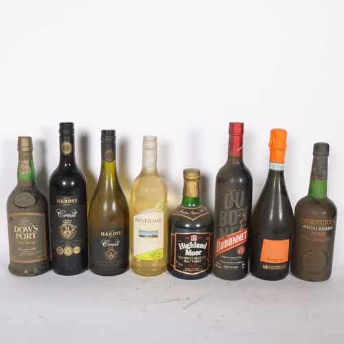 322 - Various bottles of wine and spirits, including Dow's Port Fine Tawny