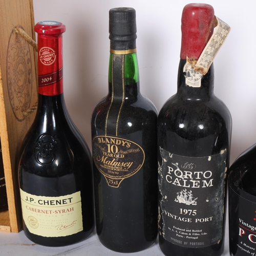 323 - Various bottles of Port and spirits, including 1978 Taylor's 150cl Port, 1975 Porto Calen Dimple Sco... 