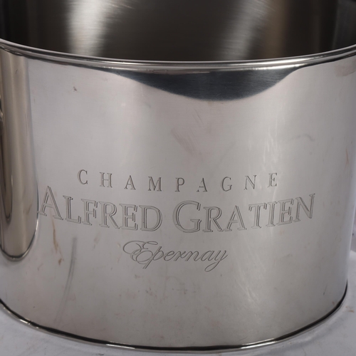 325 - A pair of modern aluminium champagne ice buckets, marked Alfred Gratien Champagne, W24cm