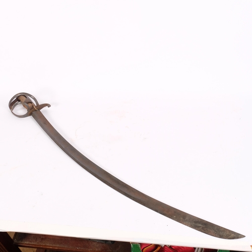 33 - An Antique Cavalry sword, with open guard and curved blade, L94cm