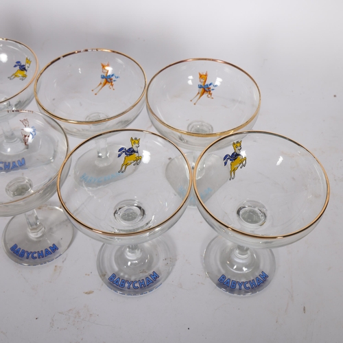 336 - A set of 10 Babycham drinking glasses, 11cm