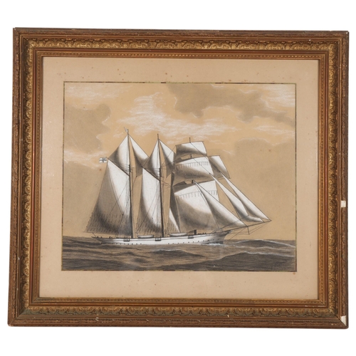 381 - LOCAL INTEREST - Reeves, a pastel drawing of the Sunbeam 3-masted sailing ship, which was the sailin... 