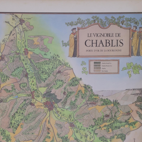 423 - 2 posters advertising French wine growing regions - Chablis and Saint Vincent A Volnay, 66cm x 48cm