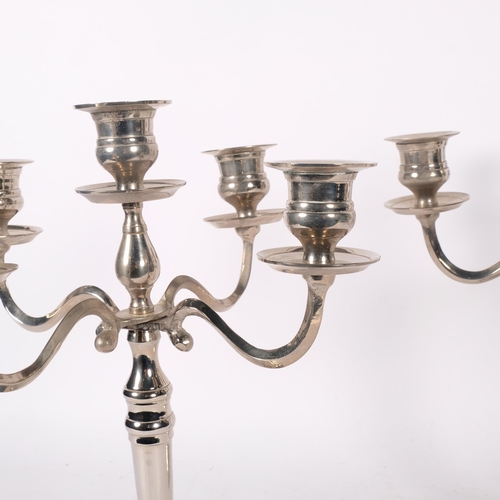 530 - A pair of silver plated 5-light table candelabra, 31cm