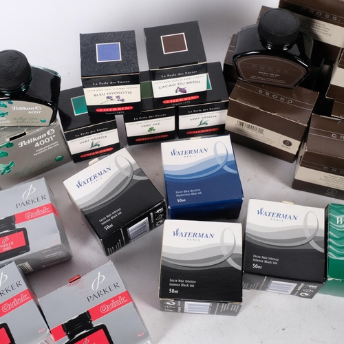 709 - 23 bottles of ink, various colours, includes Cross, Waterman and Parker