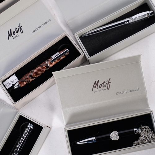 710 - 11 Motif ballpoint metal bodied pens, various designs and colours, all in original boxes