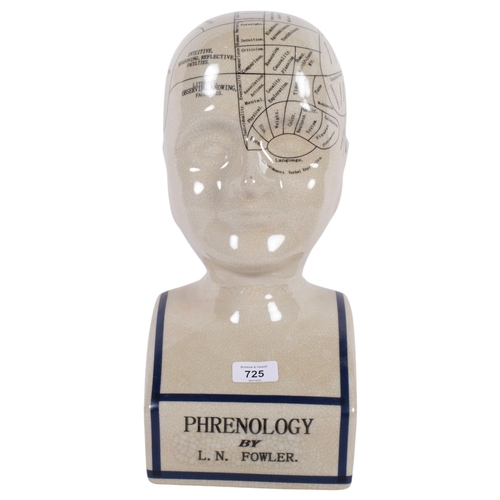 725 - A ceramic reproduction phrenology head, 38cm