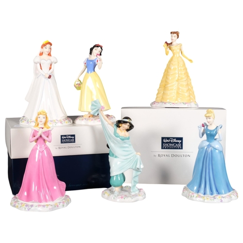 787 - Royal Doulton, a set of 6 Royal Doulton Walt Disney Princesses figurines, including Belle, Ariel, Sn... 