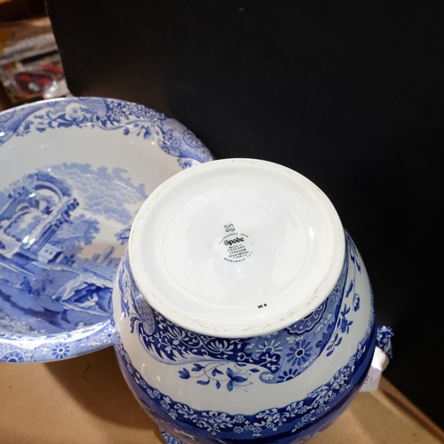 793 - A Spode Italian blue and white wash jug and bowl