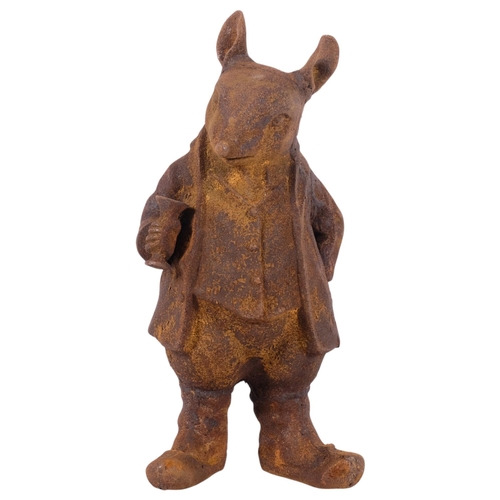 893 - A cast-iron Beatrix Potter style figure of a mouse, H43cm