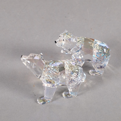 946 - SWAROVSKI - 2 glass bears, H6cm, boxed